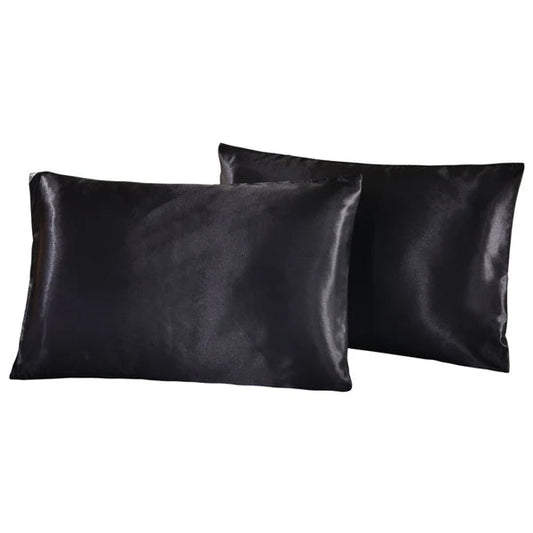 The Nevalyn Satin Pillowcase in Black
