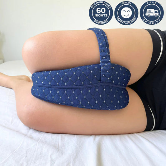 Nevalyn Leg Pillow supporting hip and spine alignment for side sleepers
